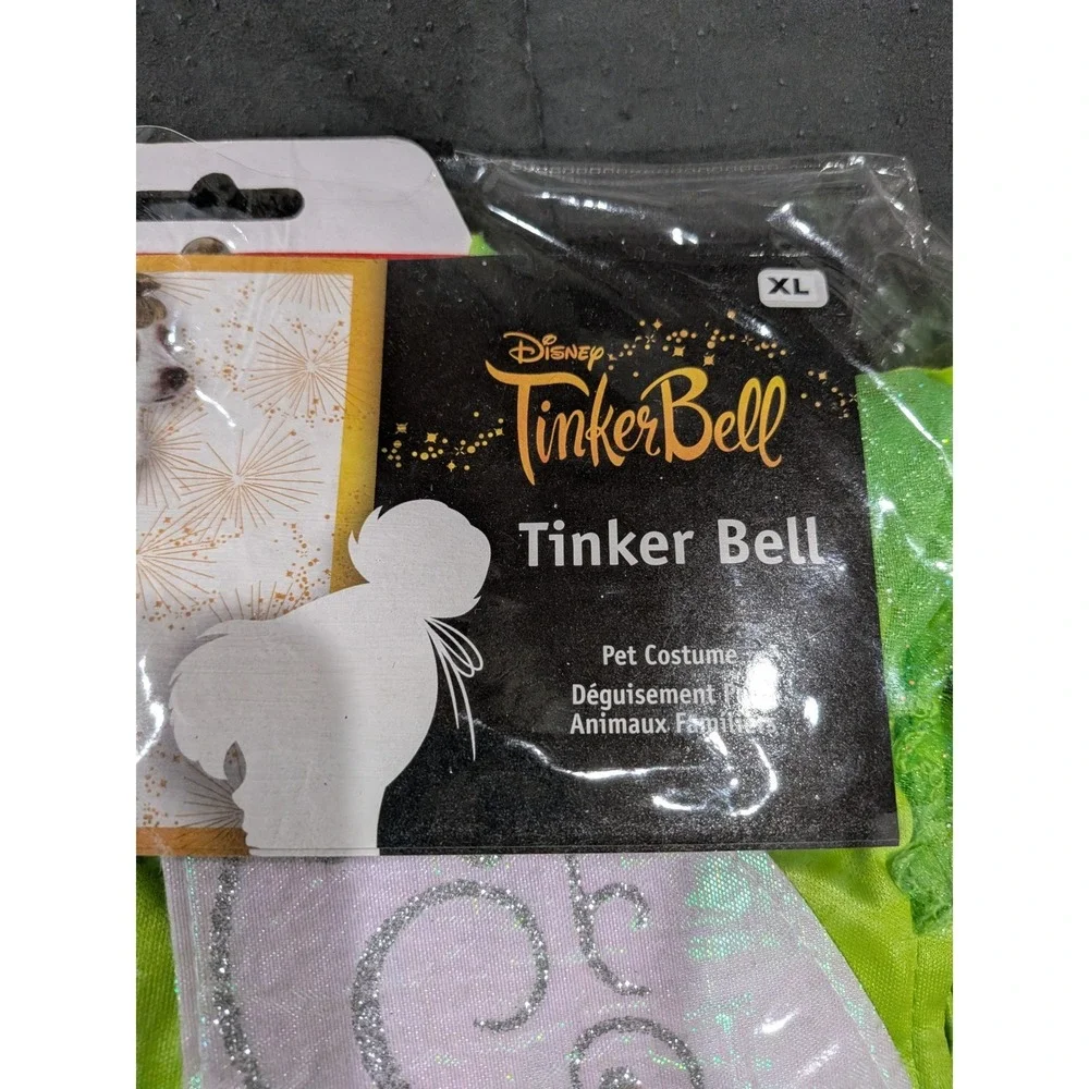 Disney Tinker Bell Pet Costume XL Green Fairy Dress Wings & Wig Rubies 202265